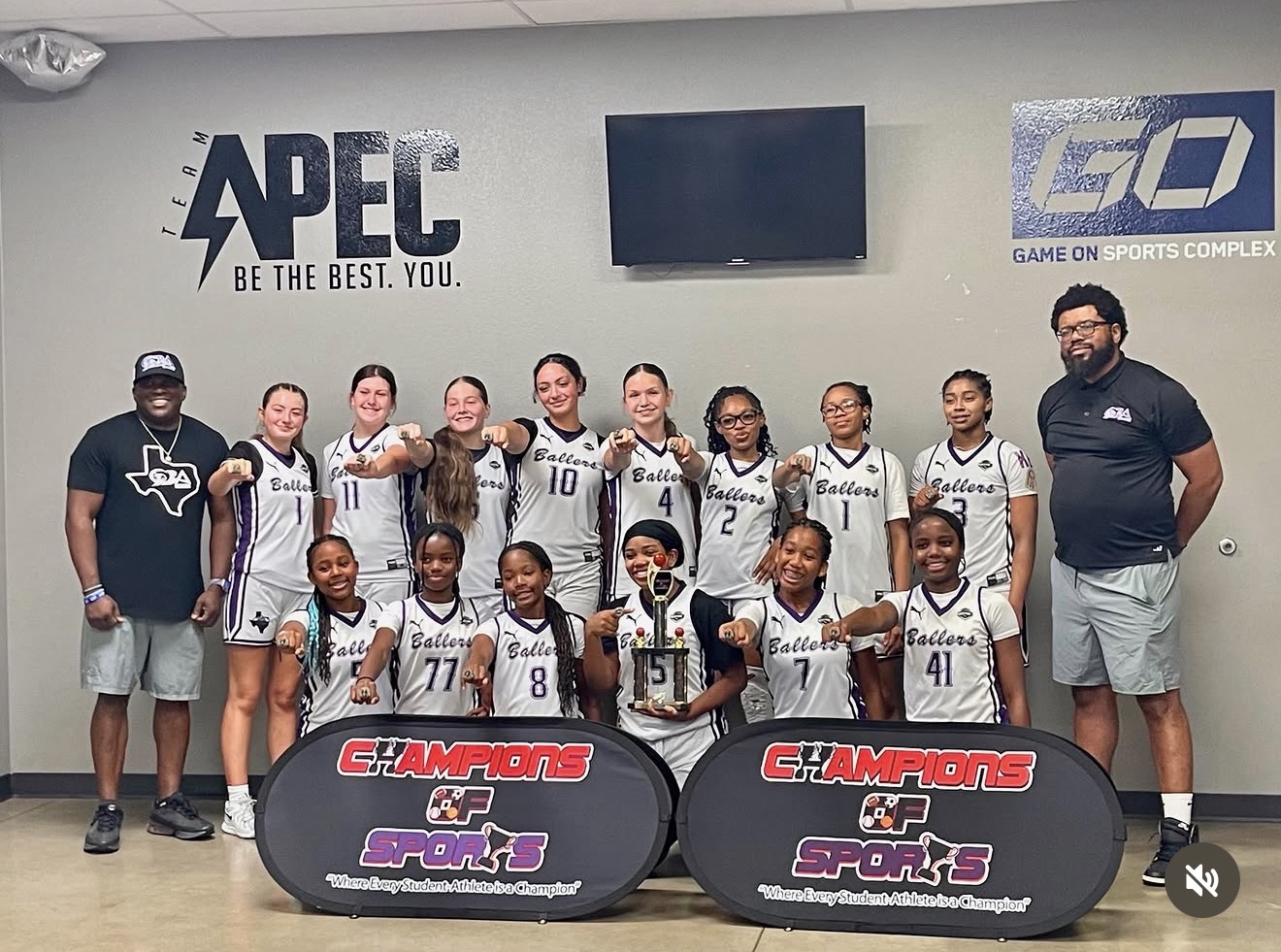 Ballers Ignited team smiling together after a game